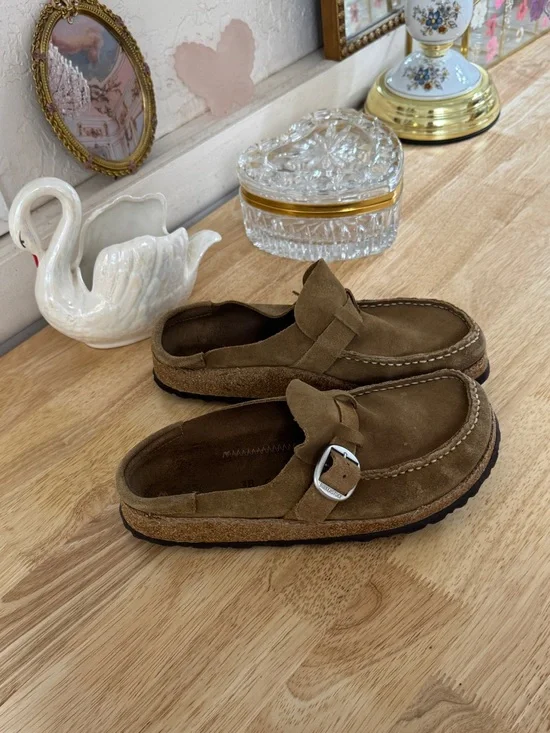 Birkenstock Buckley Women's size 7/EU 38 Suede Leather Slip On Shoes Mules Comfy - Picture 8 of 13